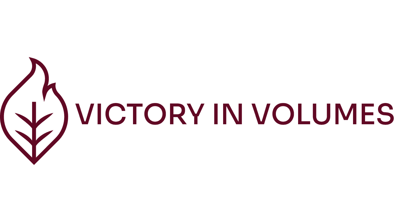 Victory In Volumes horizontal logo lockup