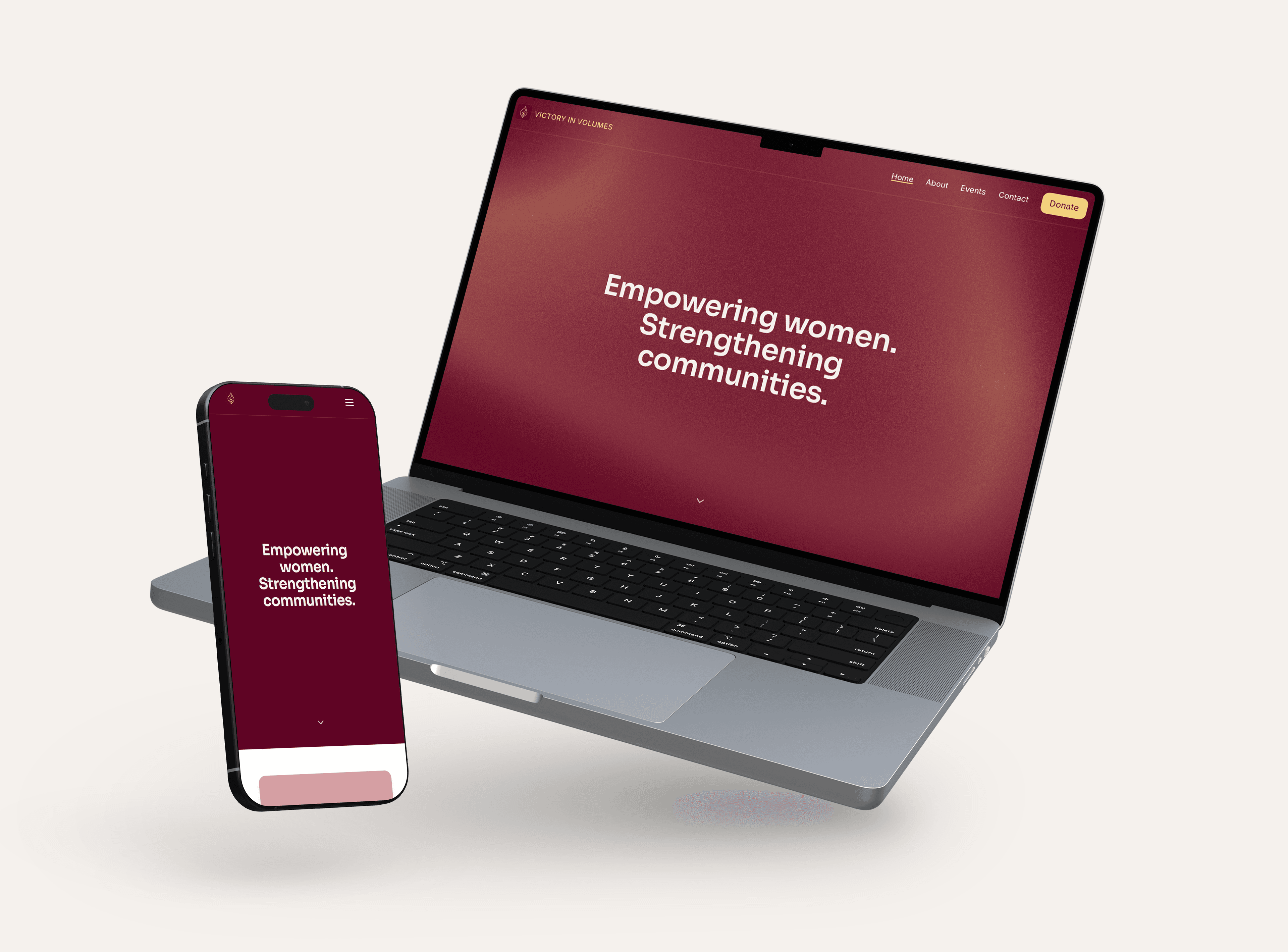 Victory In Volumes website shown across devices
