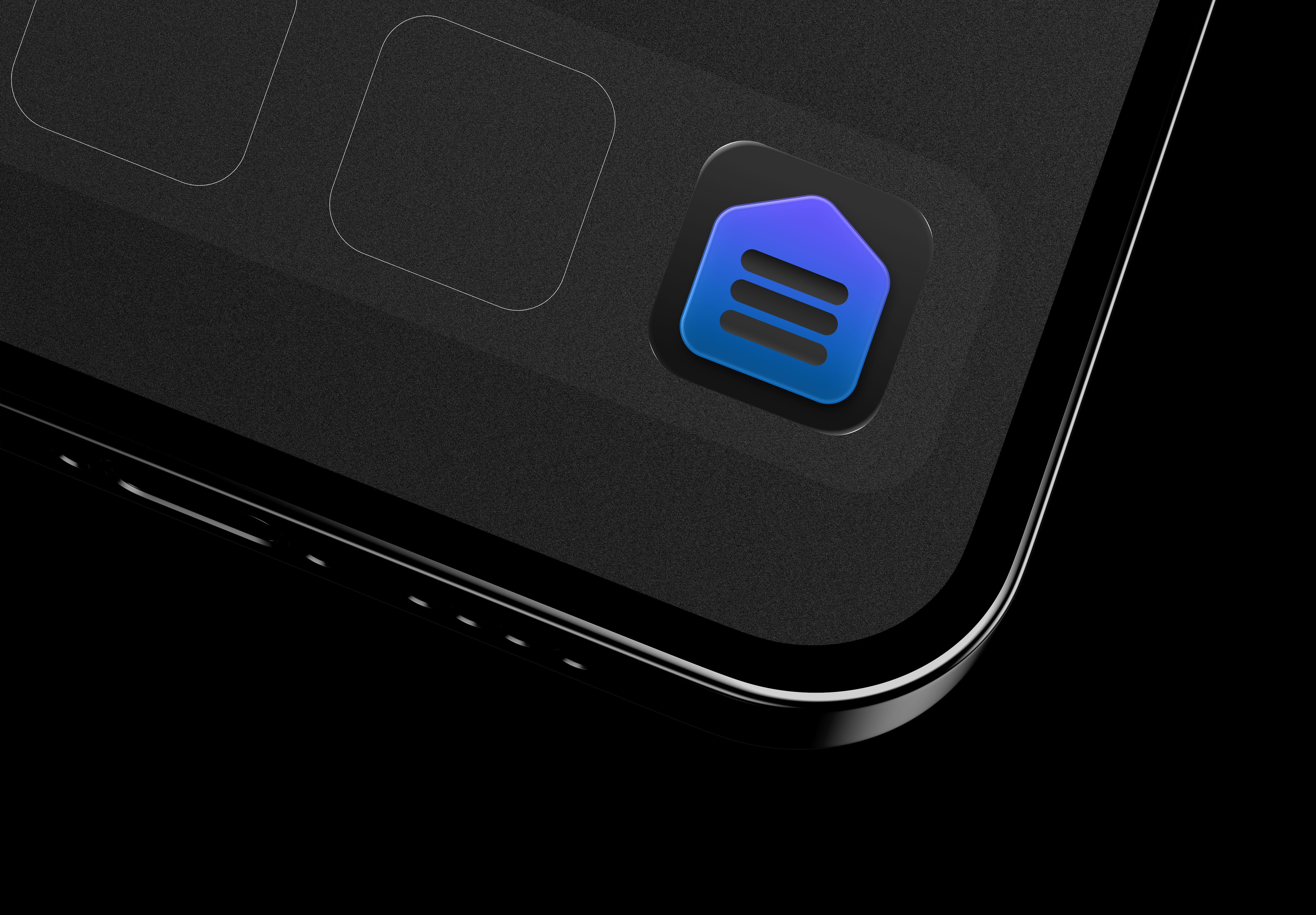 Dotted app icon mockup (dark)